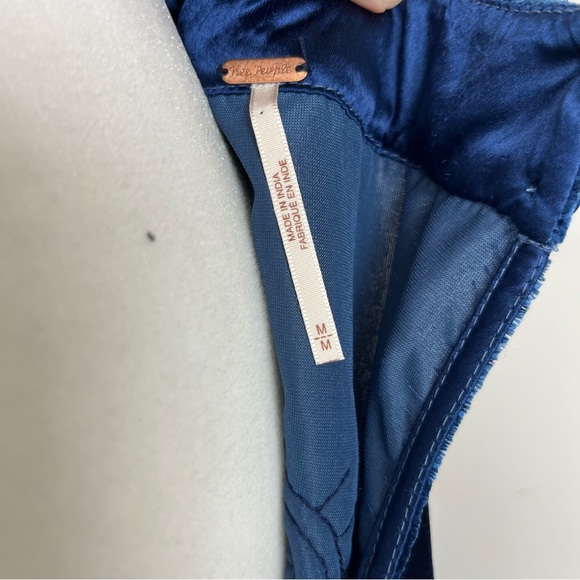 NWT FREE PEOPLE VELVET SEQUIN SWING MINI DRESS HALTER NECK SIZE MEDIUM IN BLUE - Picture 14 of 16